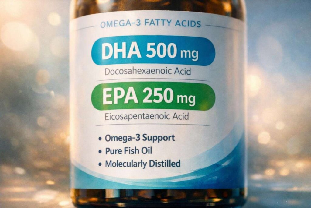 omega 3 supplement label DHA EPA explained for vegans
