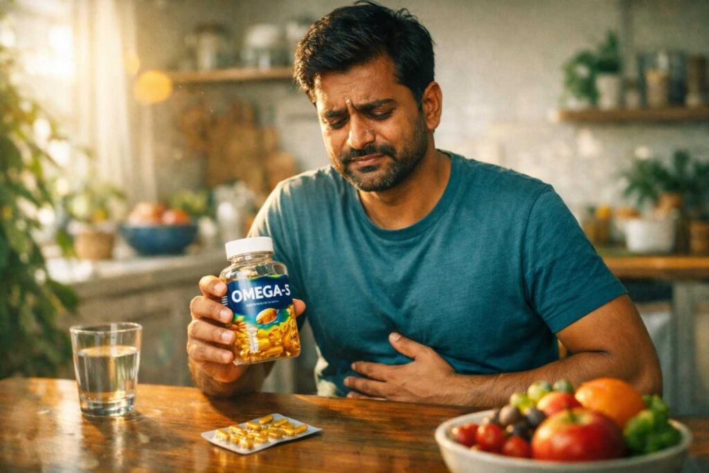 vegan omega 3 without fishy burps india problem illustration
