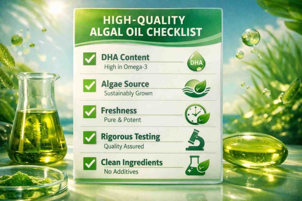 Checklist to identify high-quality algal oil supplement