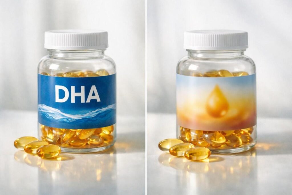 Vegan DHA capsule label comparison — what to look for when buying in India