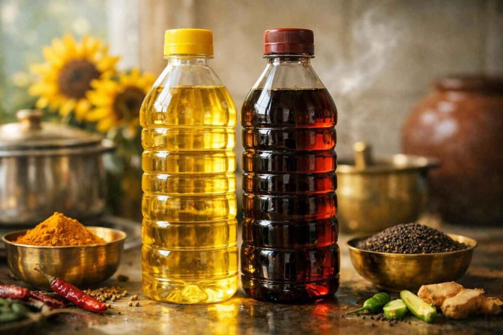 Mustard oil vs sunflower oil — omega 6 and omega 3 balance for joint health India