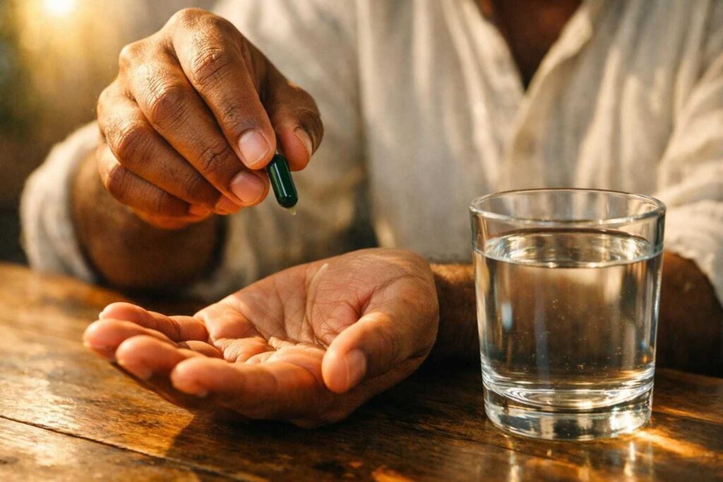 Vegan omega 3 capsule for heart health — algal DHA daily routine for Indian vegetarians