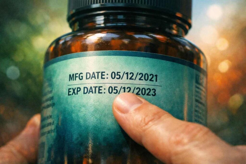 Algal oil shelf life India — checking manufacturing date before buying omega 3 supplement 