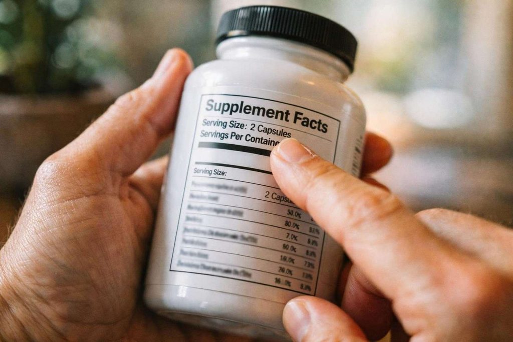 Checking DHA amount per serving on label