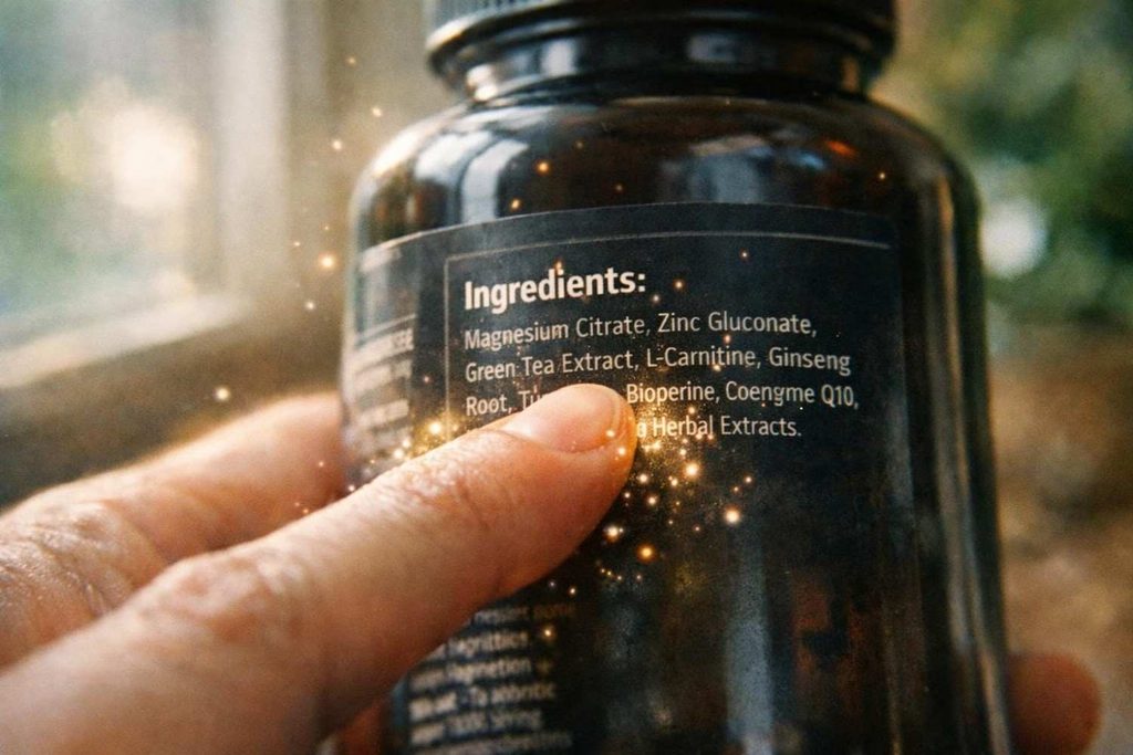 Reading fine print for capsule shell ingredients