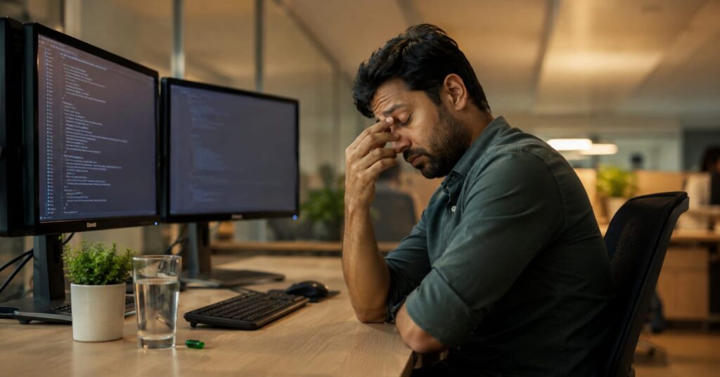 Best vegan omega 3 for office workers in India — algal DHA for screen fatigue and brain fog