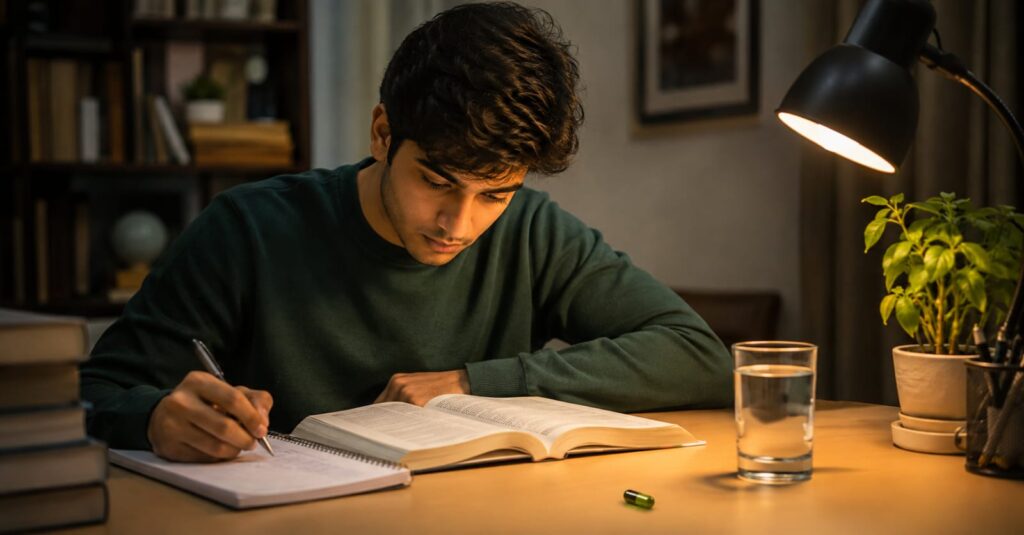 Best vegan DHA for students in India — algal omega 3 for brain focus and exam performance