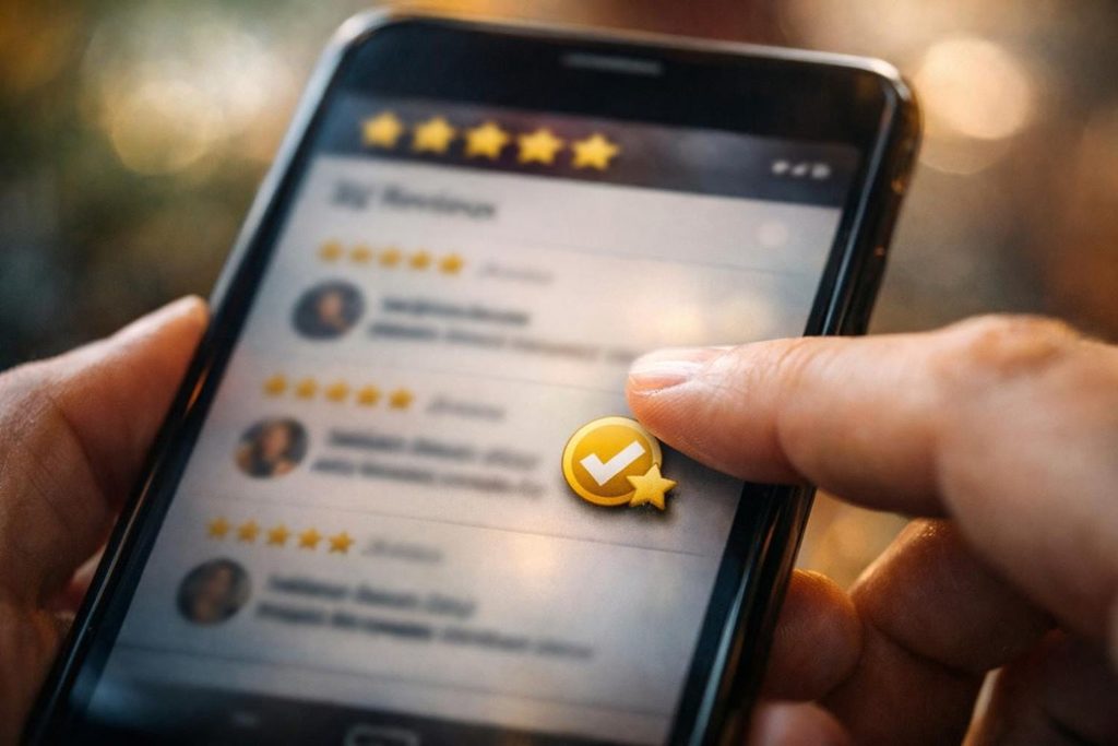 Checking the verified purchase tag on a vegan omega 3 review 