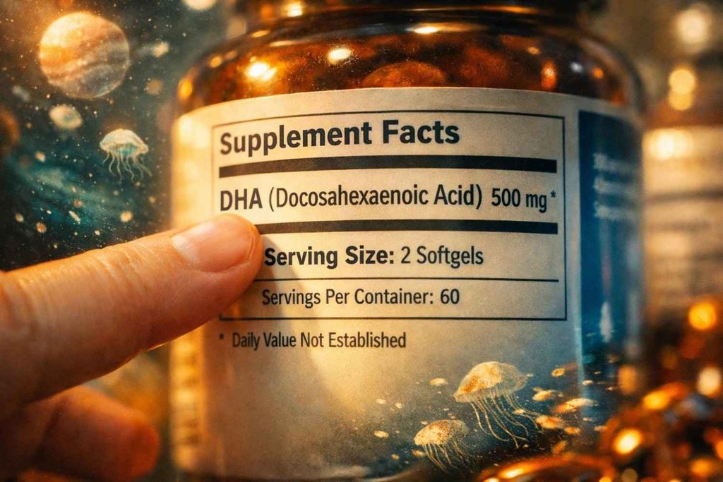 Checking DHA numbers on omega 3 label